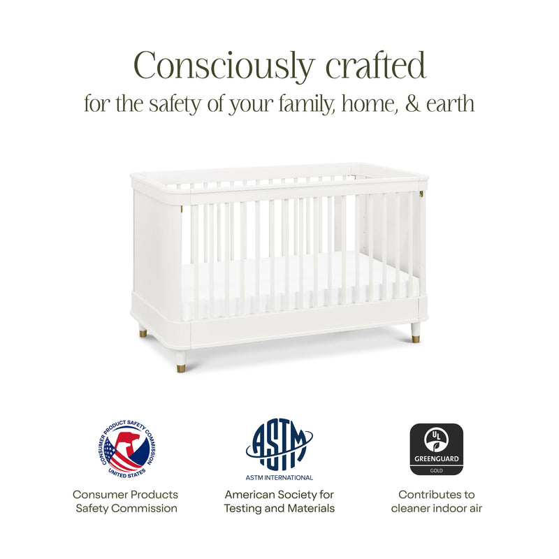 B14301RW,Tanner 3-in-1 Convertible Crib in Warm White