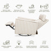 M17183TGH,Willa Deluxe Power Glider Recliner w/Heat&Massage in Tan Gingham