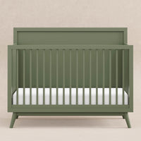 M15901OL,Palma Mid-Century 4-in-1 Convertible Crib w/Toddler Bed Conversion in Olive