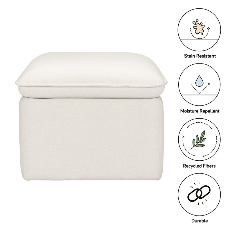 M20985PCMEW,Cali Storage Ottoman in Performance Cream Eco-Weave
