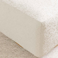 M26385WBG,Kiwi Gliding Ottoman in Ivory Boucle w/ Gold Base