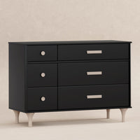 M9016BNX,Lolly 6-Drawer Double Dresser  Assembled in Black/Washed natural