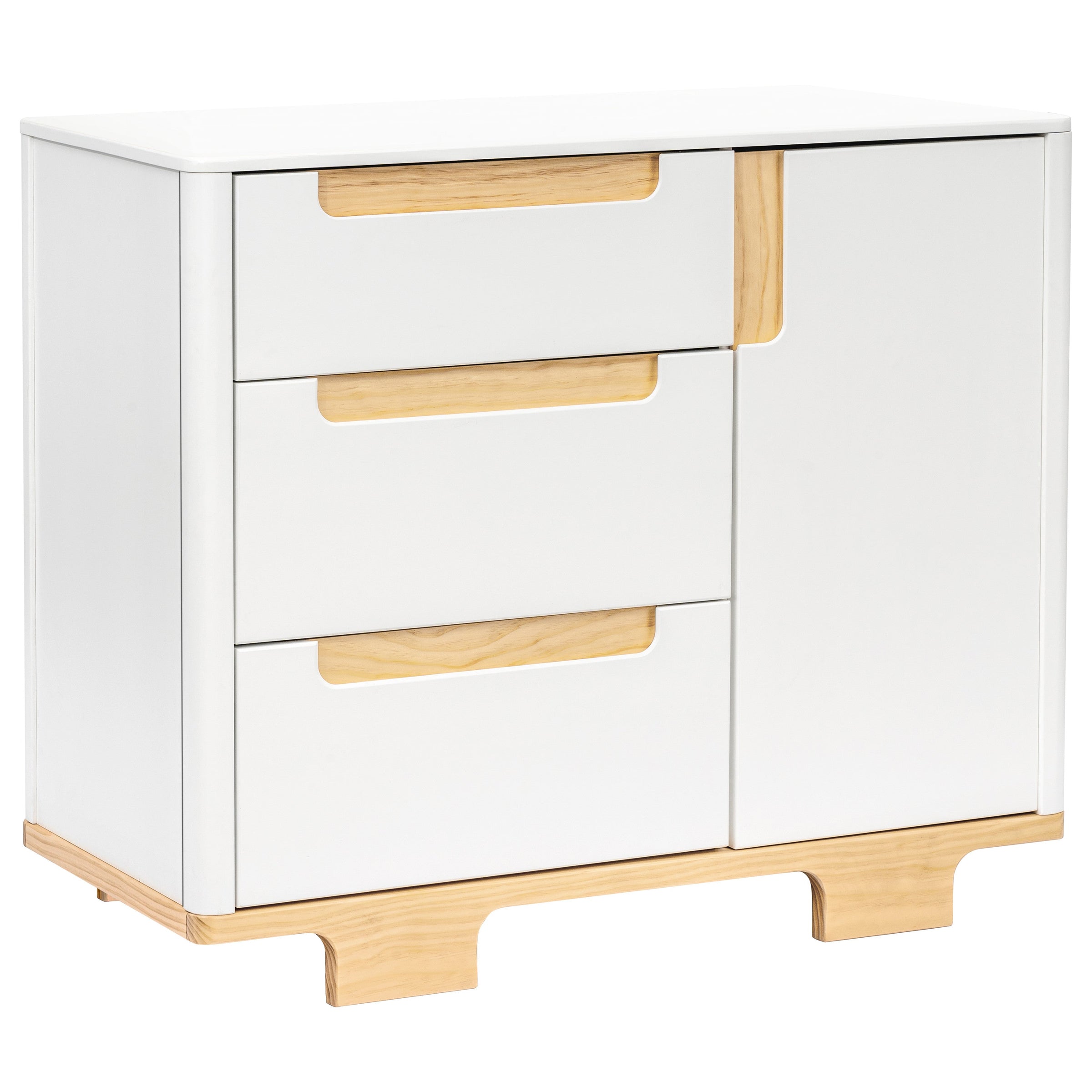 M23423WN,Yuzu 3-Drawer Changer Dresser in White/Natural