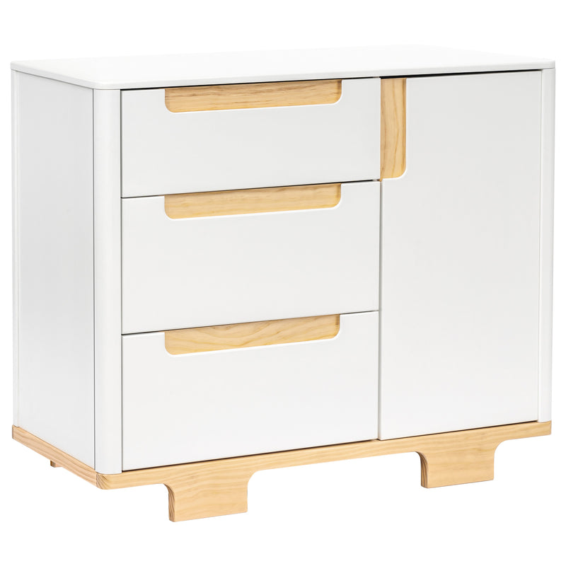 M23423WN,Yuzu 3-Drawer Changer Dresser in White/Natural