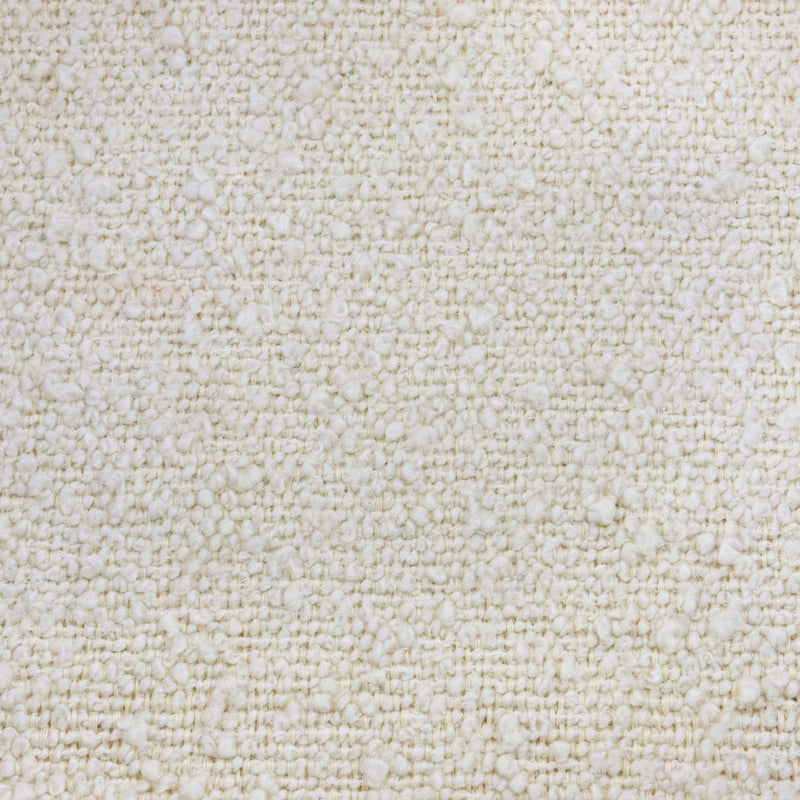 M21785WBIF,Crawford Gliding Ottoman in Ivory Boucle with Ivory Tassel Fringe