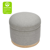 M22885PGEWLB,Naka Storage Ottoman in Performance Grey Eco-Weave w/ Light Wood Base