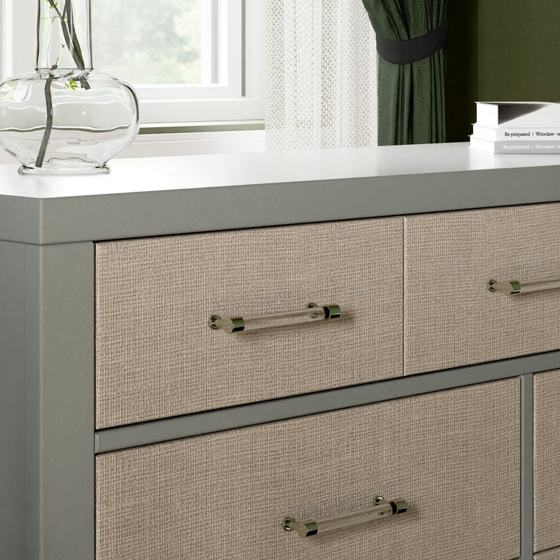 M24816FSPSEW,Eloise 7-Drawer Assembled Dresser in French Sage and Performance Sand Eco-Weave