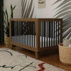 M4201NLB,Hudson 3-in-1 Convertible Crib w/ToddlerBedConversion Kit in Natural Walnut/Black