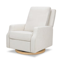 M22287FCSLB,Crewe Recliner and Swivel Glider in Fog Chatham Stripe Performance Eco-Weave w/LB