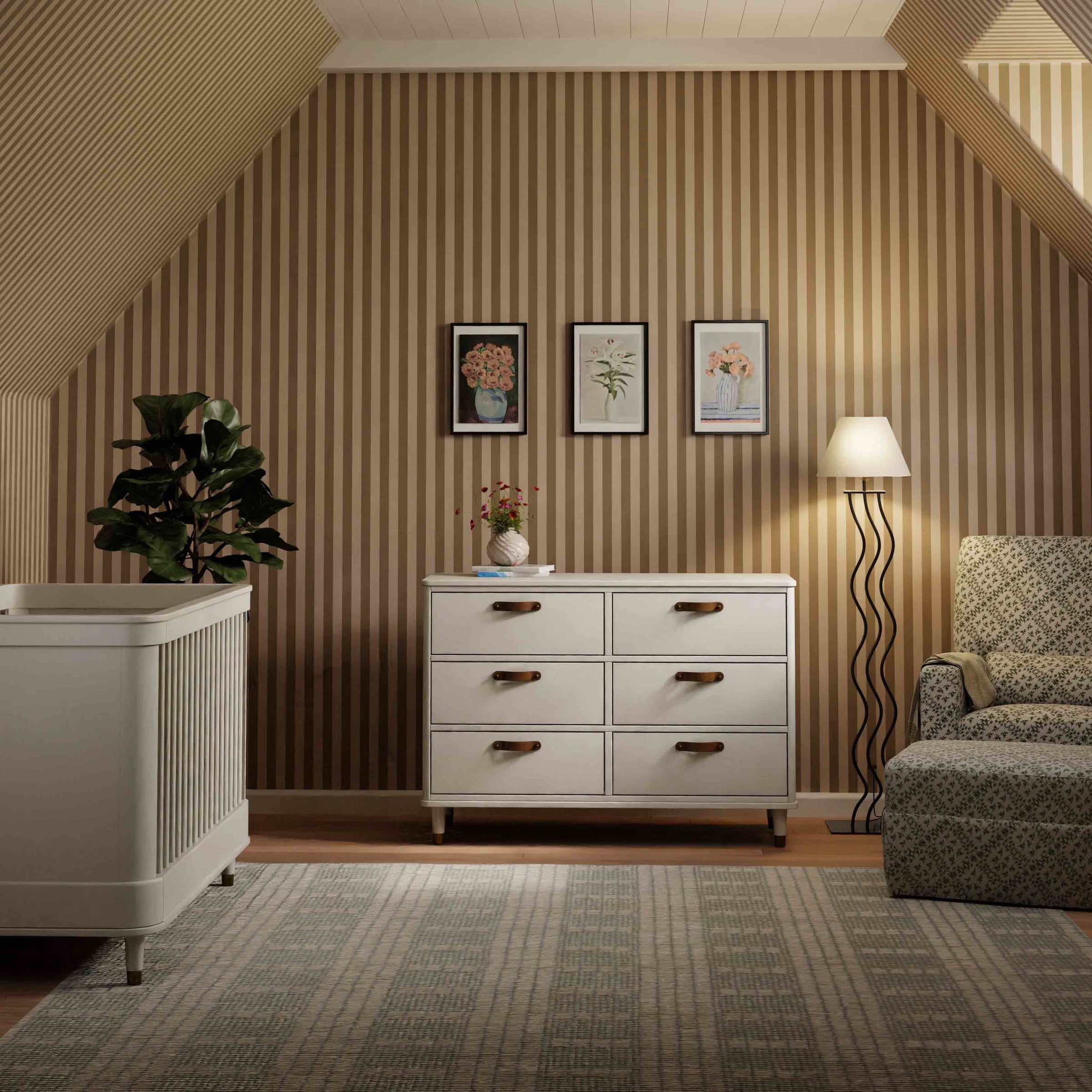 B14316RW,Tanner 6-Drawer Dresser in Warm White