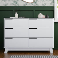 M4216W,Hudson 6-Drawer Double Dresser  Assembled in White Finish