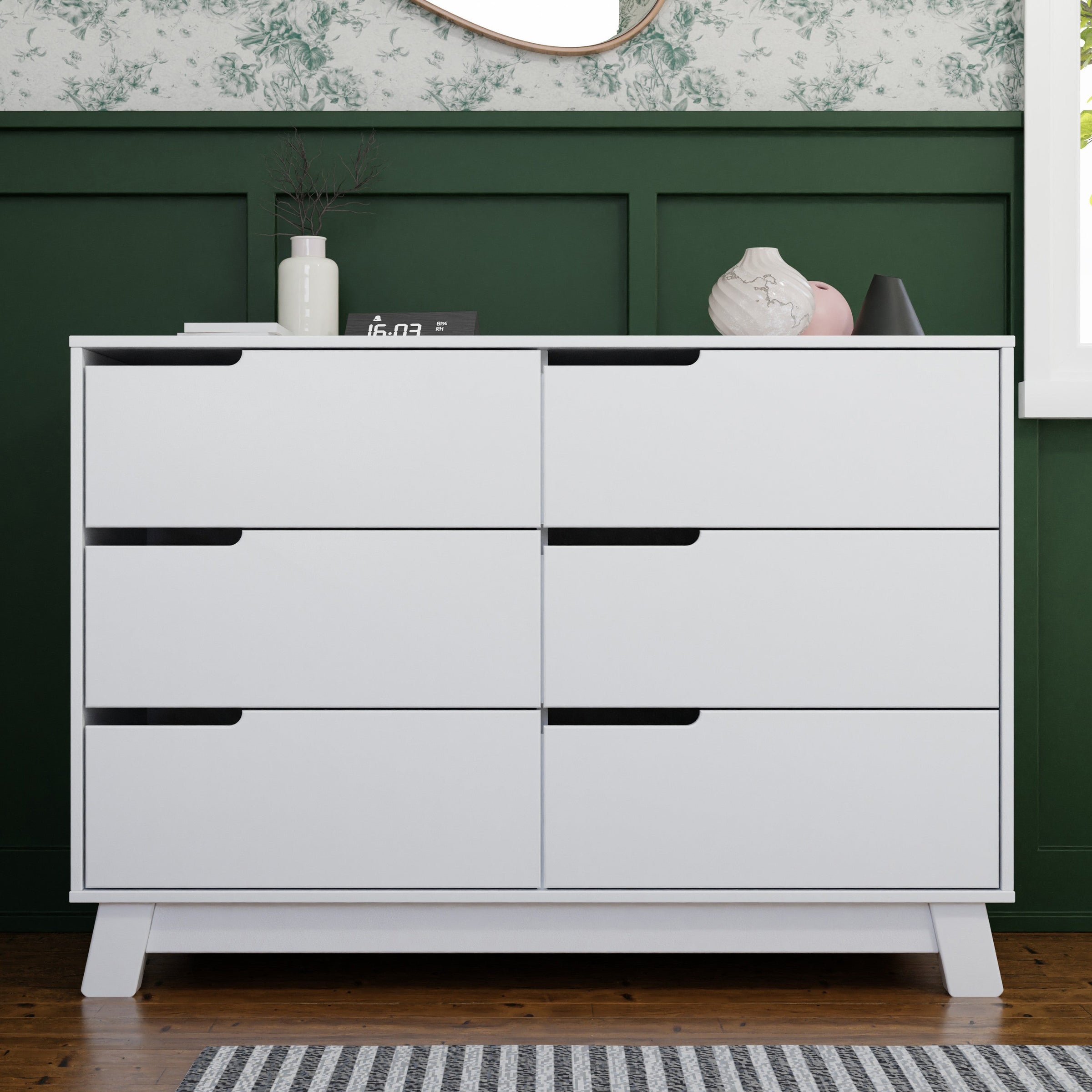 M4216W,Hudson 6-Drawer Double Dresser  Assembled in White Finish