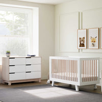 M4201WNX,Hudson 3-in-1 Convertible Crib w/ToddlerBedConversion Kit in White/Washed Natural