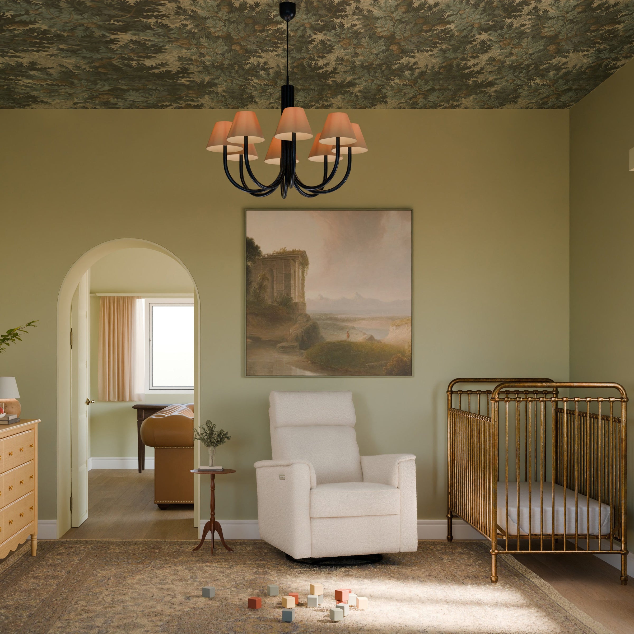 M17182PWB,Willa Pro Power Glider Recliner w/ Power Lumbar in Performance Ivory Boucle