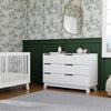 M4216W,Hudson 6-Drawer Double Dresser  Assembled in White Finish