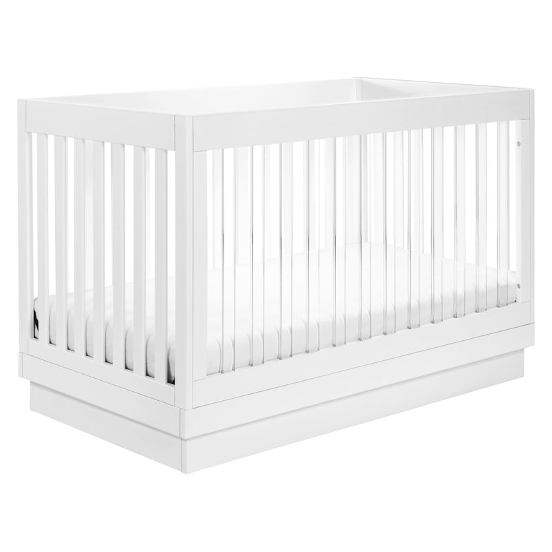 M8601KW,Harlow 3-in-1 Convertible Crib w/Toddler Bed Conversion Kit in White/Acrylic