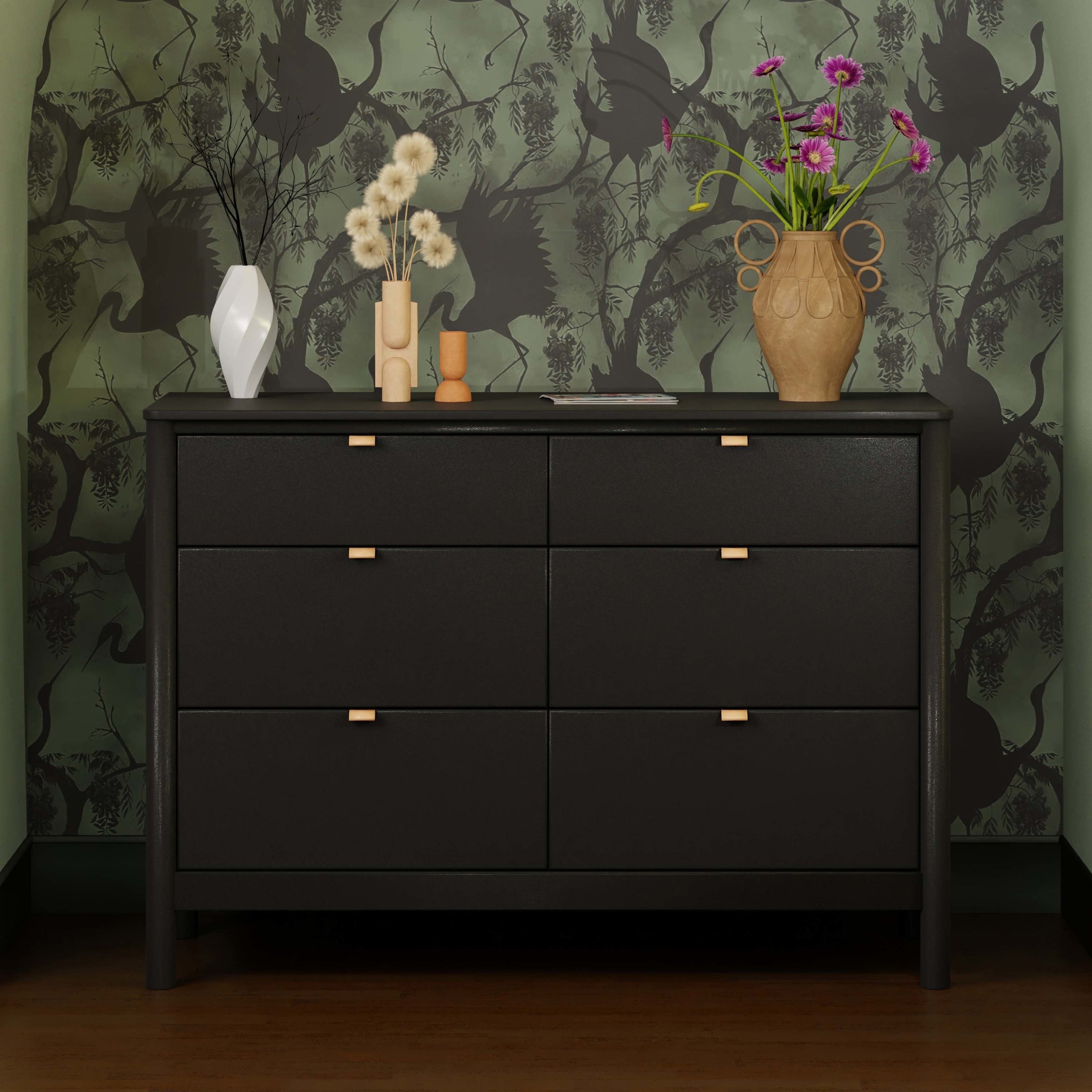 M25616B,Bondi 6-Drawer Assembled Dresser in Black
