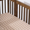 T30635,Cocoa Stripe Muslin Crib Sheet in GOTS Certified Organic Cotton