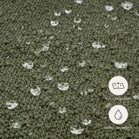 M30985POBHF,Tuffet Storage Ottoman in Performance Olive Boucle w/Honey Ball Feet