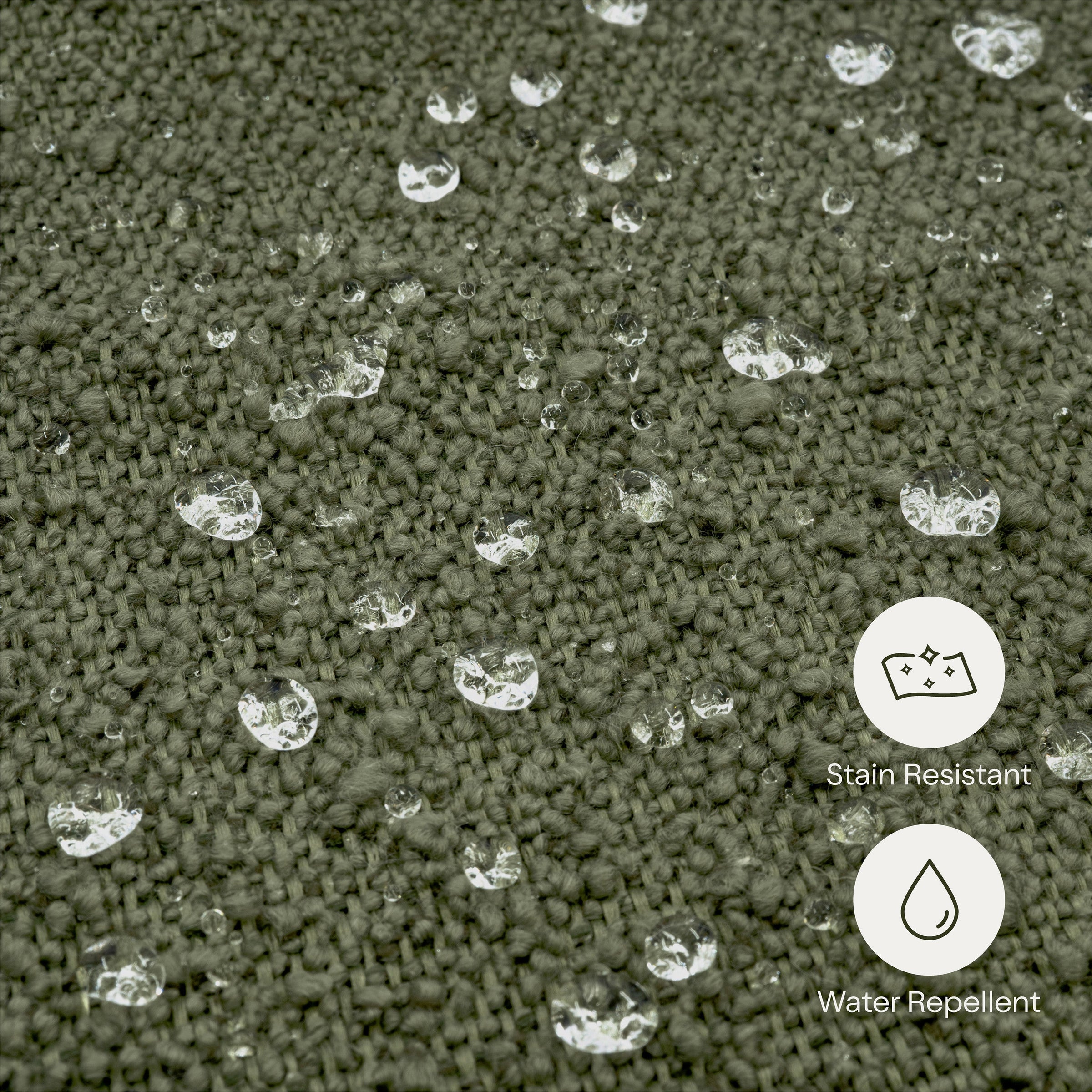 M30985POBHF,Tuffet Storage Ottoman in Performance Olive Boucle w/Honey Ball Feet