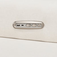 B17186PCMEWLB,Willa Plus Power Glider Recliner w/ Power Headrest in Performance Cream Eco-Weave w/Light Wood base