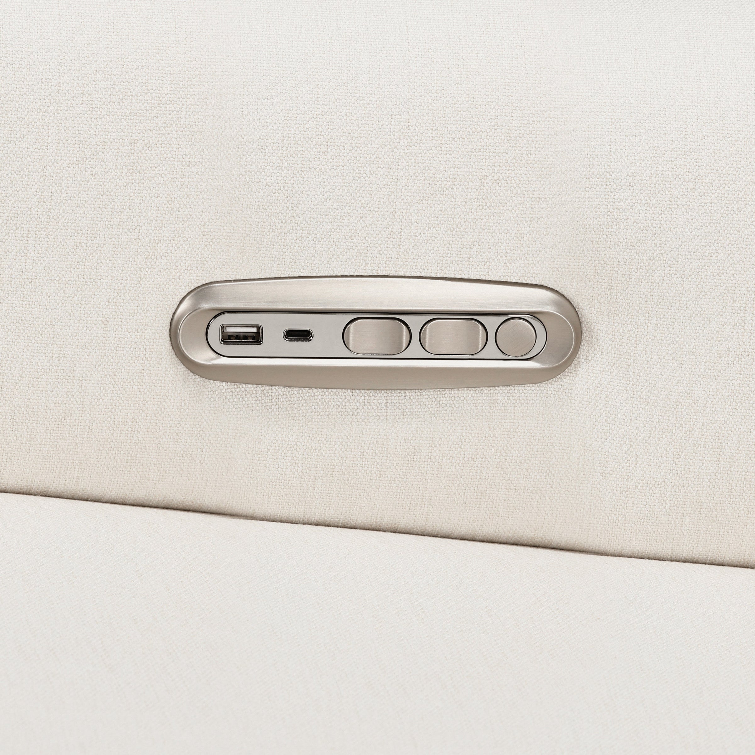 B17186PCMEWLB,Willa Plus Power Glider Recliner w/ Power Headrest in Performance Cream Eco-Weave w/Light Wood base