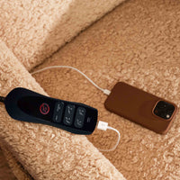 M11283CSG,Kiwi Deluxe Power Glider Recliner w/Heat&Massage in Chai Shearling