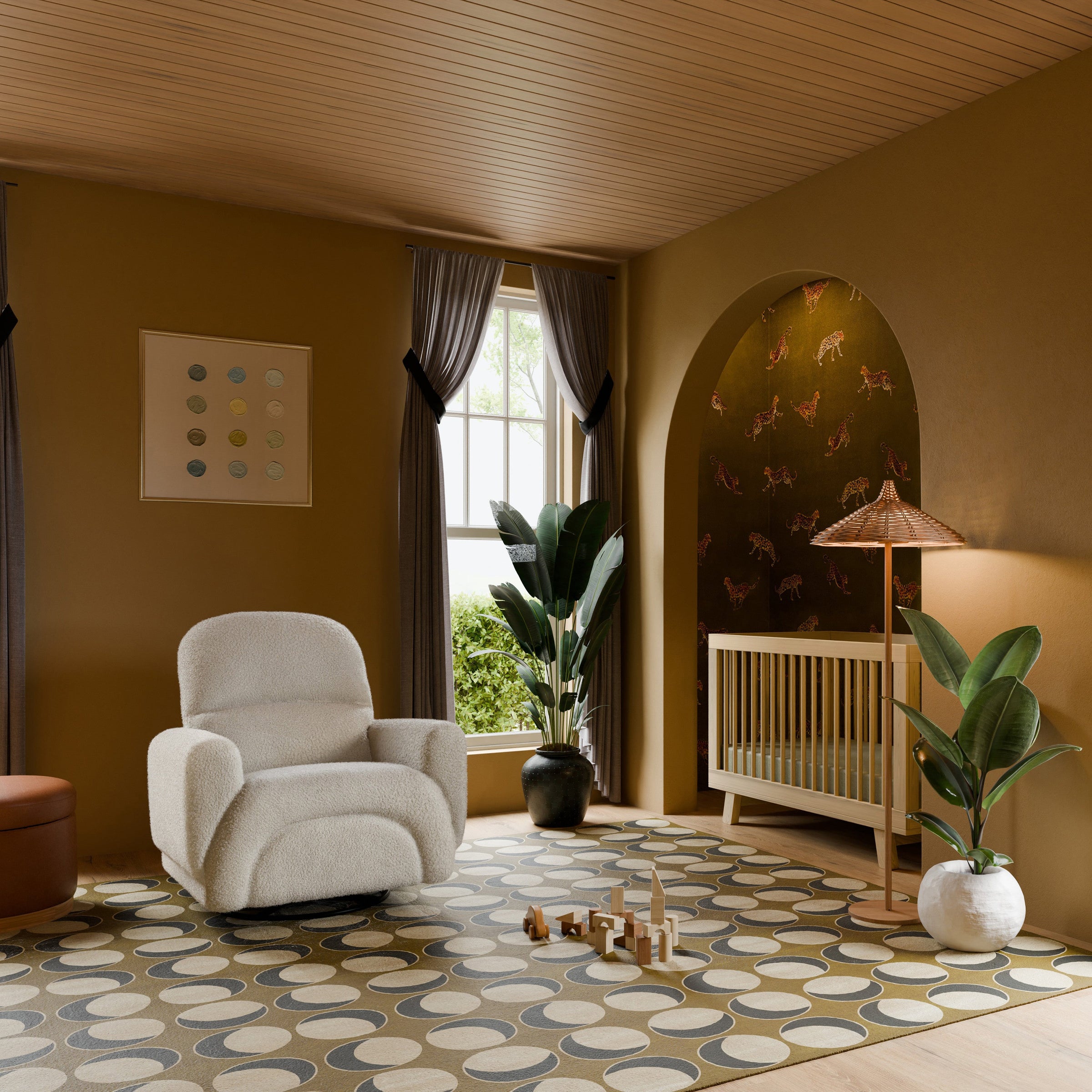 M30087AT,Rainbow Recliner and Swivel Glider in Almond Teddy Loop