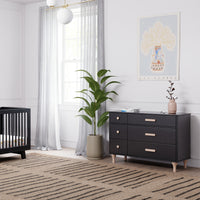 M9016BNX,Lolly 6-Drawer Double Dresser  Assembled in Black/Washed natural