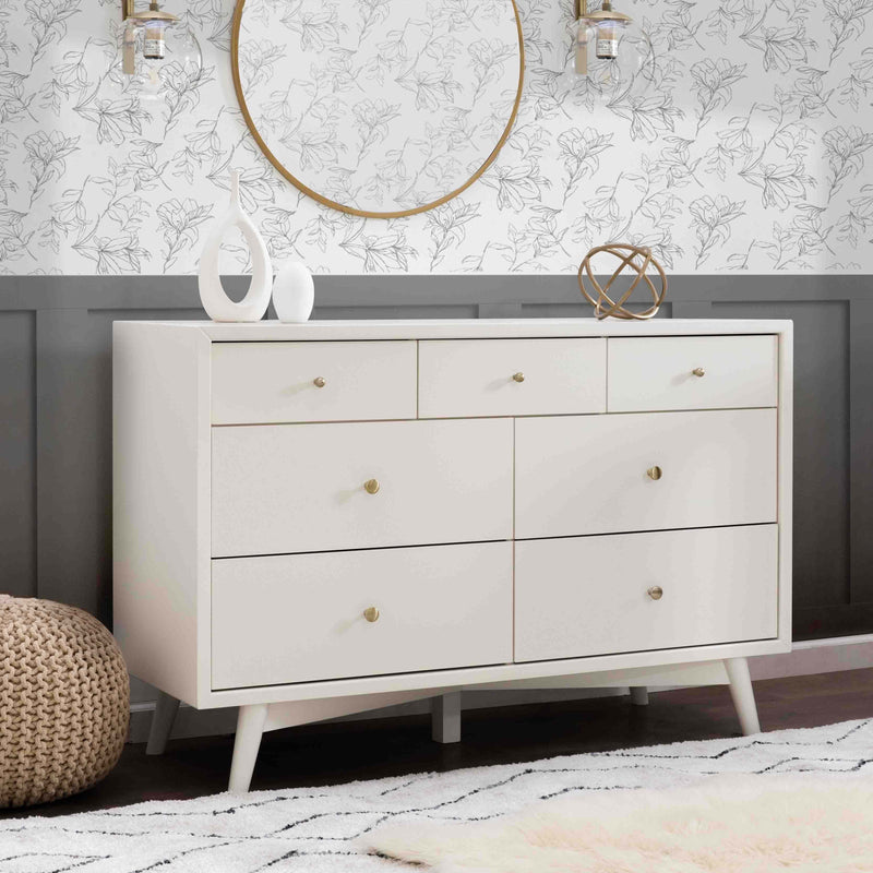 M15916RW,Palma 7-Drawer Double Dresser  Assembled in Warm White