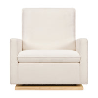 M20984CSHLB,Cali Pillowback Chair and a Half Glider in Chantilly Fleece w/ Light Wood Base