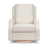 M22286WBLB,Crewe Electronic Swivel Glider Recliner in Ivory Boucle w/Light Wood Base