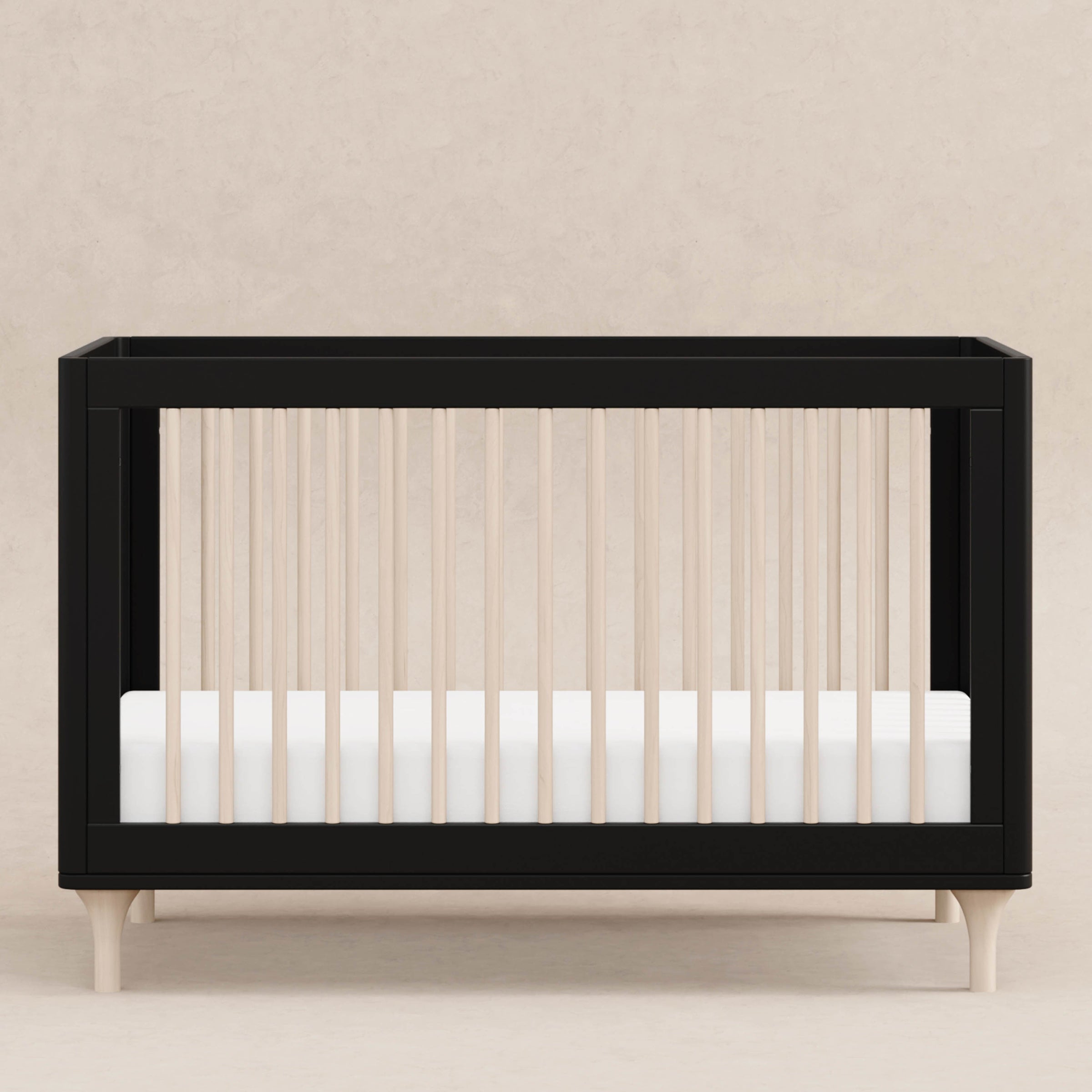 M9001BNX,Lolly 3-in-1 Convertible Crib w/Toddler Bed Conversion in Black/WashedNatural