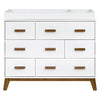 M5826WNL,Scoot 6-Drawer Dresser in White/Natural Walnut