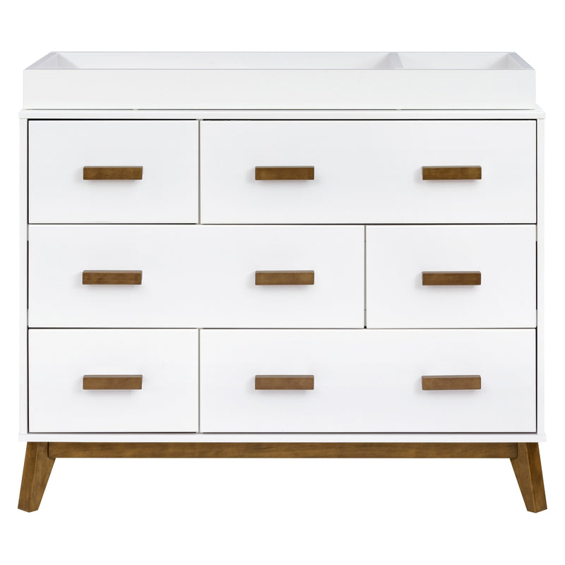 M5826WNL,Scoot 6-Drawer Dresser in White/Natural Walnut