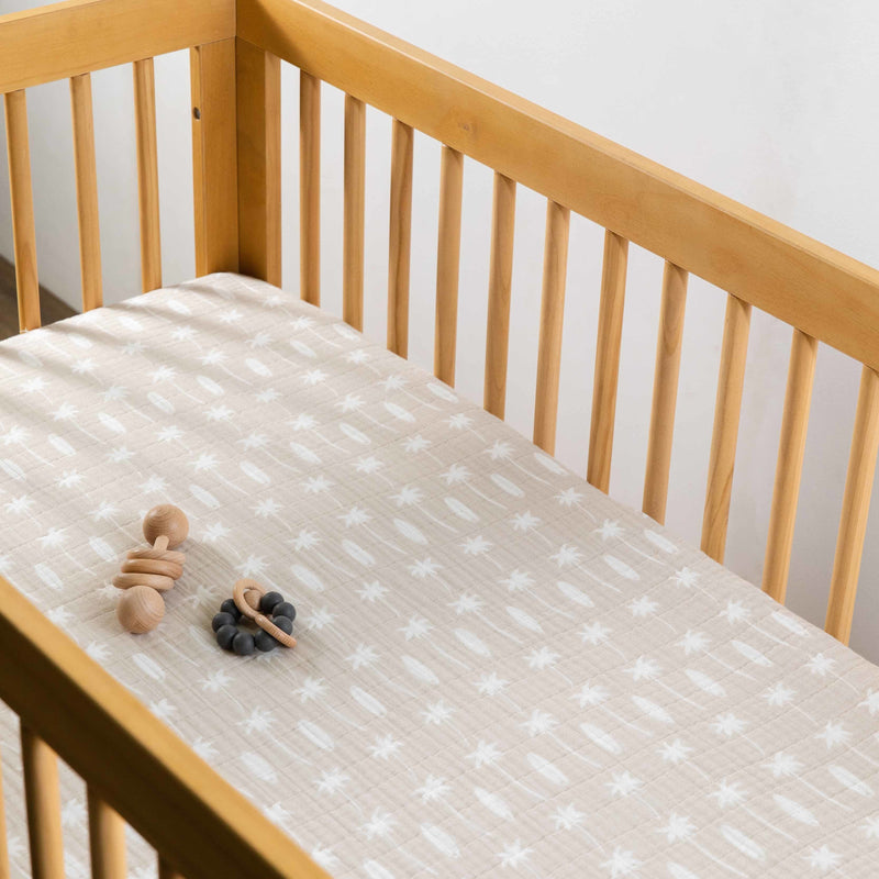 T27035,Beach Bum Muslin Crib Sheet in GOTS Certified Organic Cotton