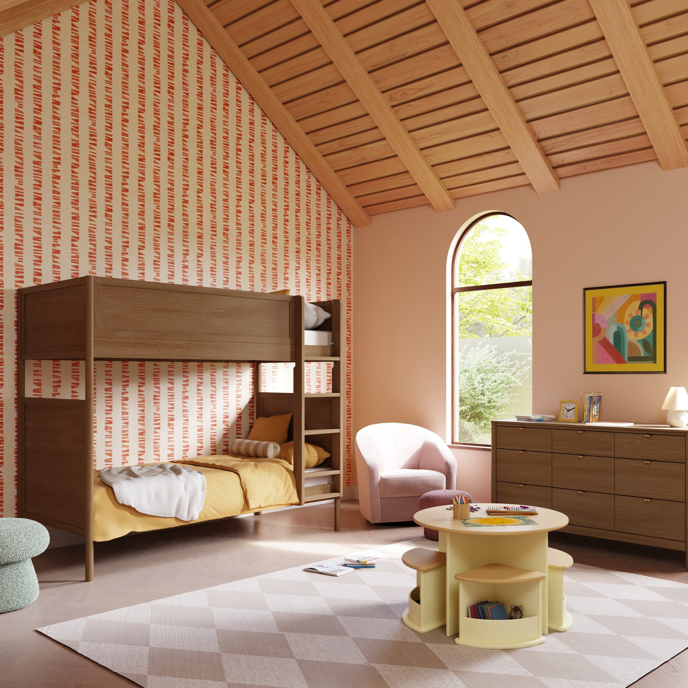 M25994NL,Bondi Convertible Bunk Bed in Natural Walnut