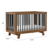 M4201NLB,Hudson 3-in-1 Convertible Crib w/ToddlerBedConversion Kit in Natural Walnut/Black