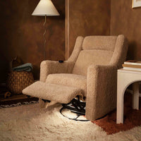 M11283CSG,Kiwi Deluxe Power Glider Recliner w/Heat&Massage in Chai Shearling
