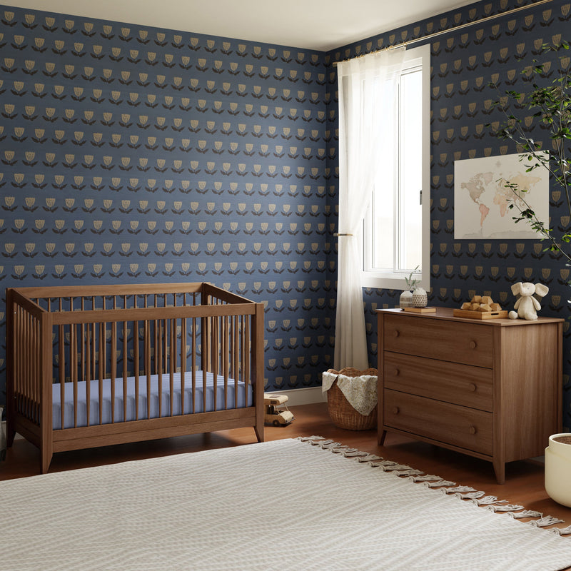 M10301NL,Sprout 4-in-1 Convertible Crib w/Toddler Bed Conversion Kit in Natural Walnut