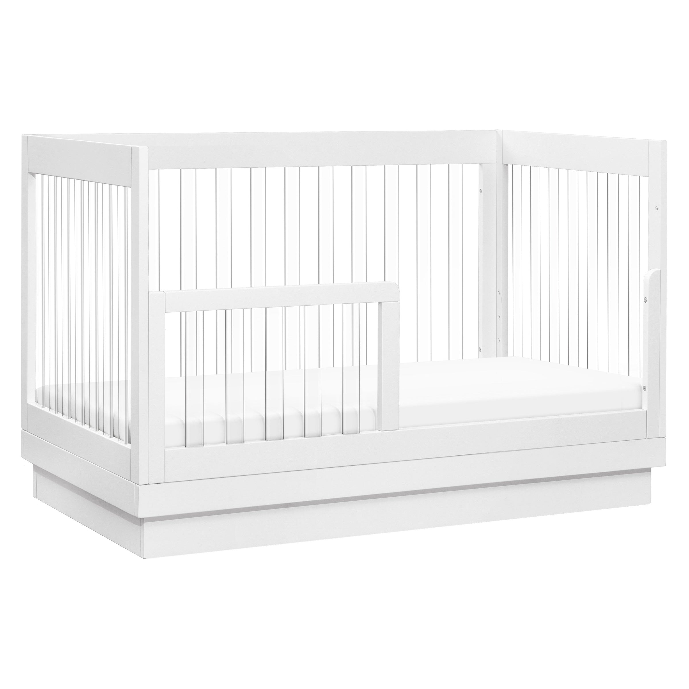 M8601KW,Harlow 3-in-1 Convertible Crib w/Toddler Bed Conversion Kit in White/Acrylic