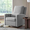 M23085PGEWLB,Sigi Glider Recliner w/ Electronic Control and USB in Performance Grey Eco-Weave w/Light Wood Base