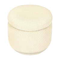 M22985IVC,Enoki Storage Ottoman in Ivory Velvet Checker