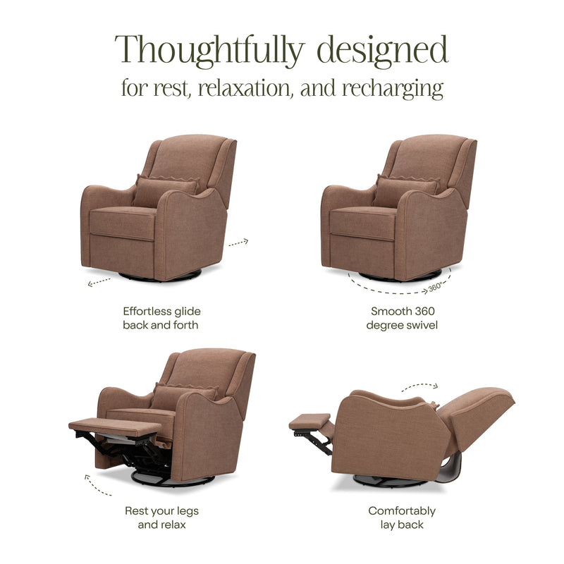 M27787PREB,Devon Recliner and Swivel Glider in Performance Dusty Rose Eco-Basketweave