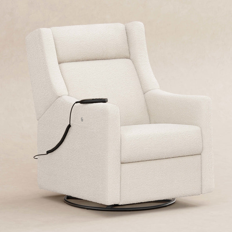 M11283PWB,Kiwi Deluxe Power Glider Recliner w/Heat&Massage in Performance Ivory Boucle