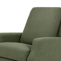M22287OBLB,Crewe Recliner and Swivel Glider in Olive Boucle w/Light Wood Base
