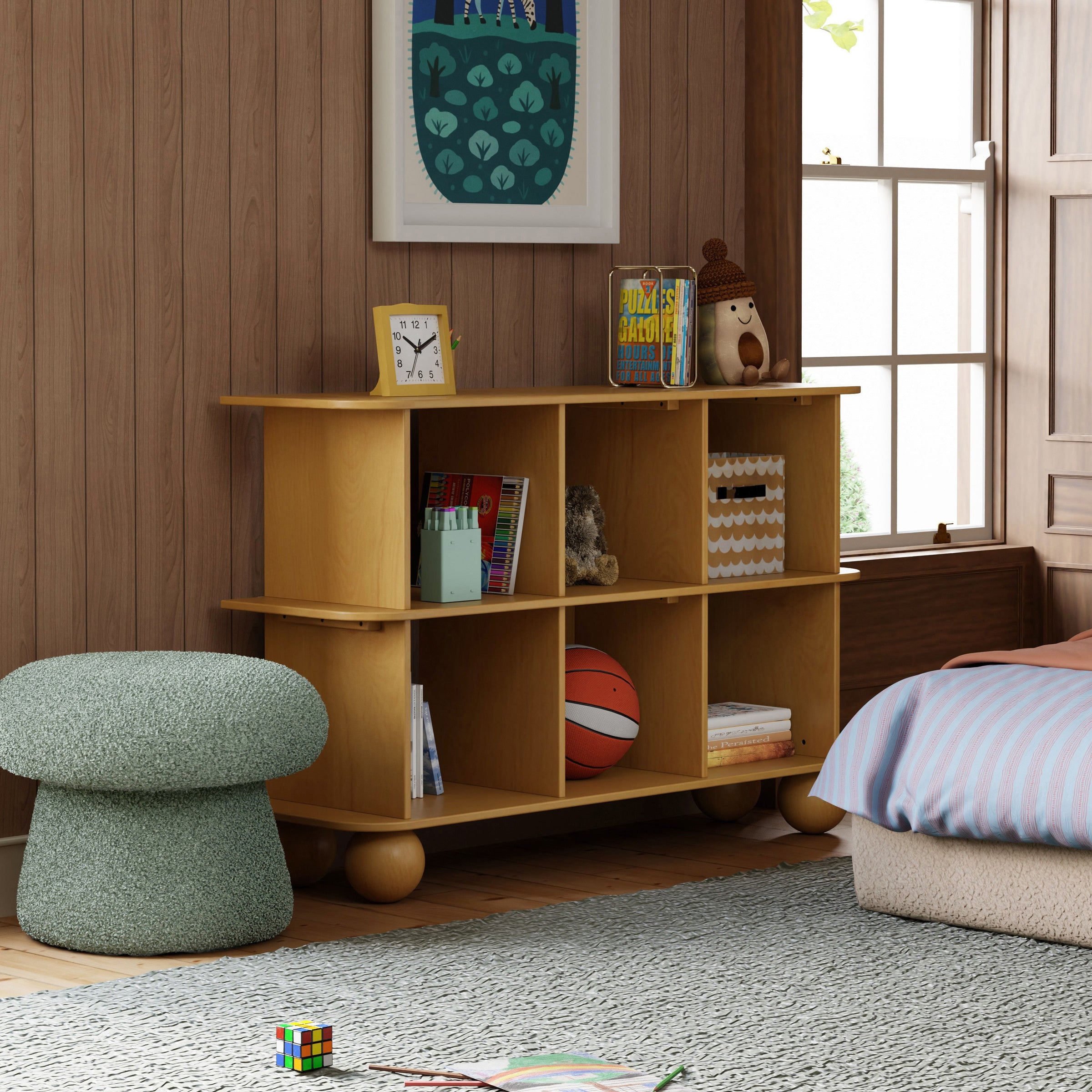 M31811HY,Crosby Open Bookcase in Honey