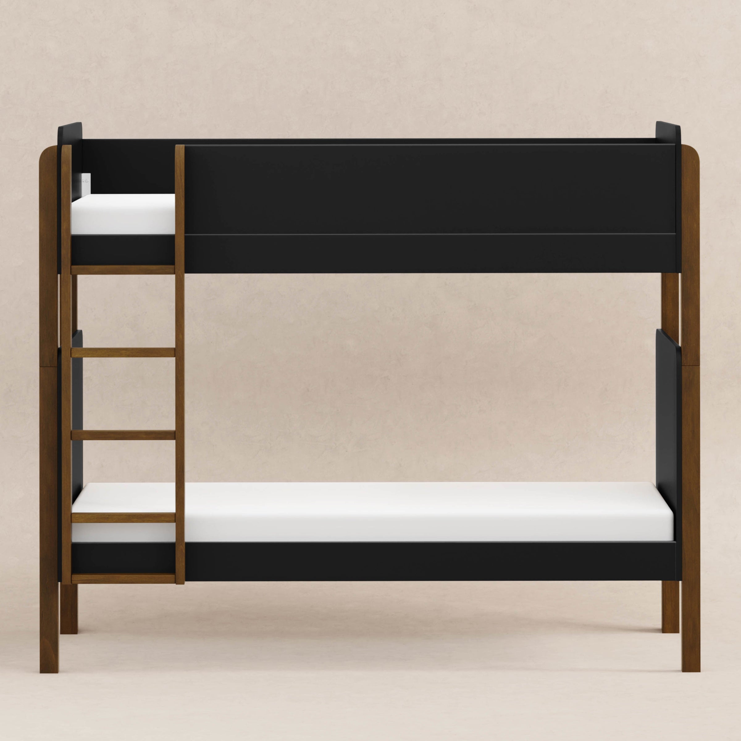 M18494BNL,TipToe Bunk Bed in Black and Natural Walnut
