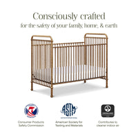 M15501VG,Abigail 3-in-1 Convertible Crib in Vintage Gold