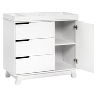 M4223W,Hudson 3-Drawer Changer Dresser w/Removable Changing Tray in White